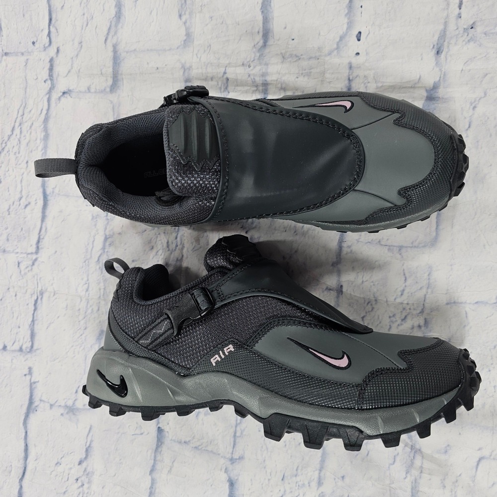 Nike ACG Phassad Low Men 9 Grey Black Anthracite Buckle Shroud Hiking Shoes